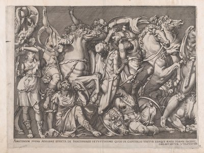 Speculum Romanae Magnificentiae: Schlacht der Amazonen, 1559 von Nicolas Beatrizet