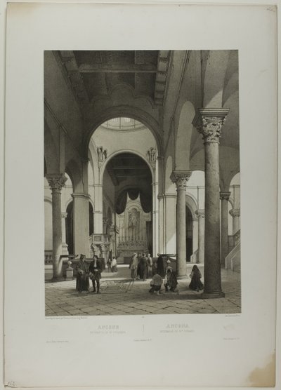Ancona: Innenraum von St. Syriacus, Tafel 38 aus Italie Monumentale et Pittoresque von Nicolas Chapuy