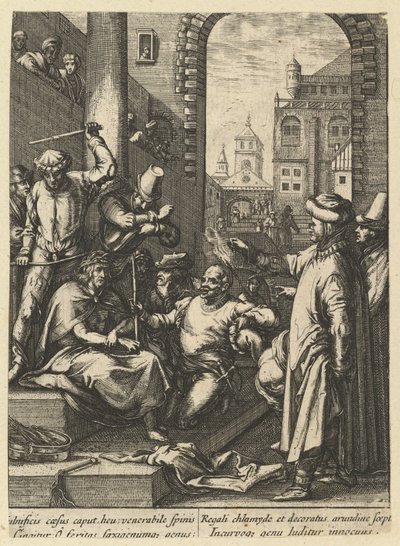 Die Krönung mit Dornen, aus Die Passion Christi, Mitte des 17. Jahrhunderts von Nicolas Cochin
