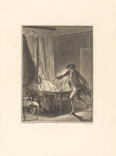 Ah! Junger Mann zu deinem Wohltäter von Nicolas Delaunay after Jean Michel Moreau