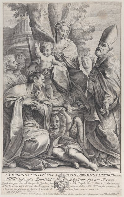 Jungfrau und Kind mit Heiligen Liborius und Carlo Borromeo, 1693-95 von Nicolas Dorigny