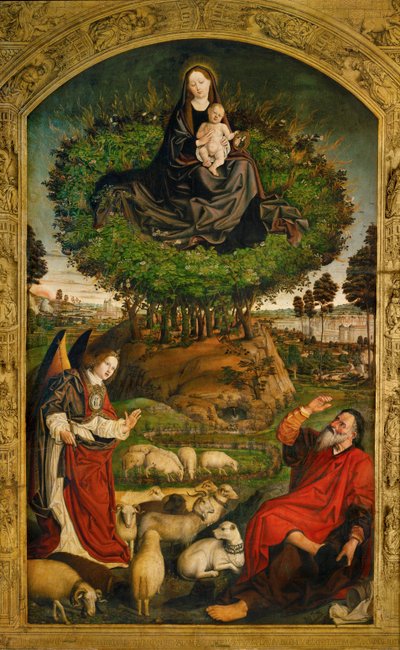 Jungfrau Maria. Mittelteil des Altars des Brennenden Busches von Nicolas Froment