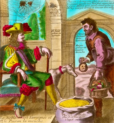 Dritter Stand Steuer: „Die Spinne und die Fliege“ oder „Der Adlige und der Bauer“ von Nicolas and Lagniet Jacques Guerard