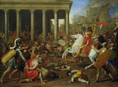 Die Zerstörung der Tempel in Jerusalem durch Titus, ca. 1638/39 von Nicolas Poussin