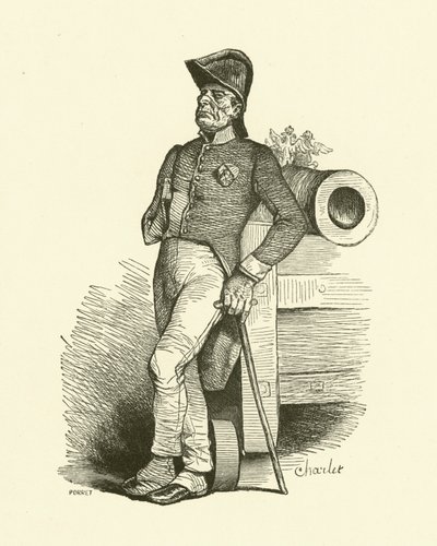 Der Pensionär (Gravur) von Nicolas Toussaint (after) Charlet