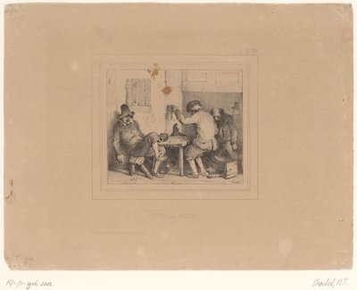 Drei betrunkene Bauern in einer Kneipe von Nicolas Toussaint Charlet