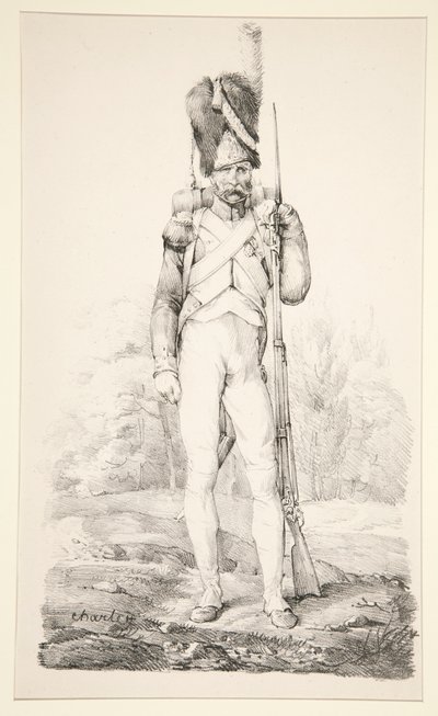 Grenadier zu Fuß der Alten Garde, aus der Serie Die Alte Französische Armee von Nicolas Toussaint Charlet