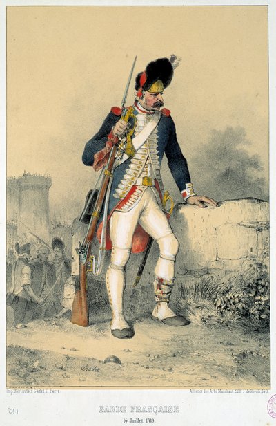 Mitglied der französischen Garde (14. Juli 1789). Gravur von Nicolas Toussaint Charlet von Nicolas Toussaint Charlet