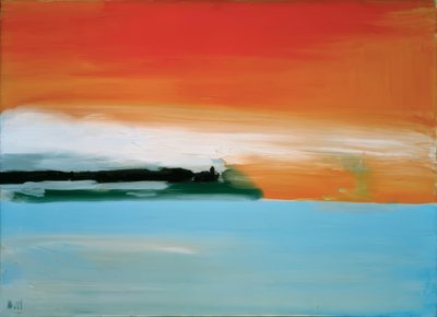 Eisenbahn am Meer, Sonnenuntergang von Nicolas de Staël