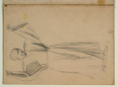 Studie eines stehenden Apostels frontal, mit erhobenen Armen; nicht verwendete Figur für die Himmelfahrt von Niels Larsen Stevns