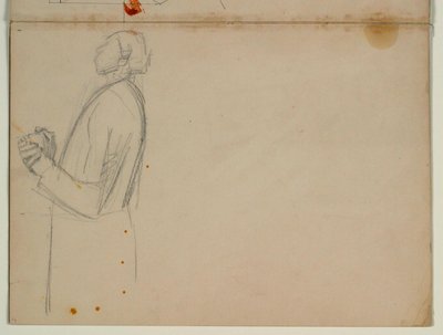 Studie eines stehenden Apostels nach links gewandt, Halbfigur. Zur Himmelfahrt von Niels Larsen Stevns