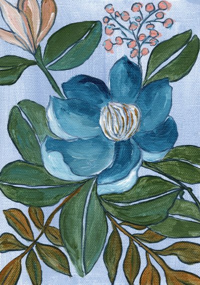 Elegante Blaue Blüte von Nikita Jariwala
