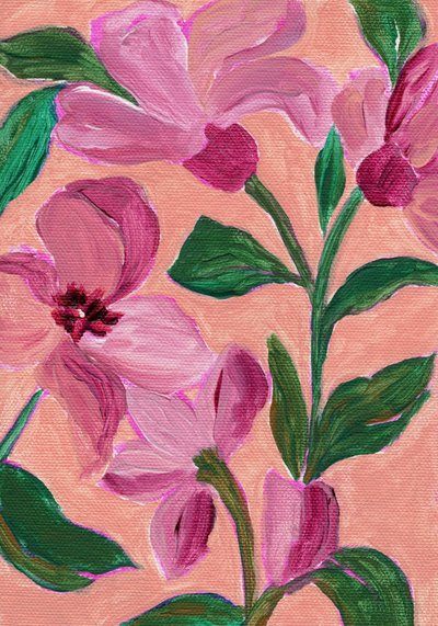 Lebhafte Rosa Blüten von Nikita Jariwala