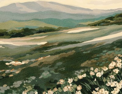 Wildblumen-Berglandschaft von Nikita Jariwala