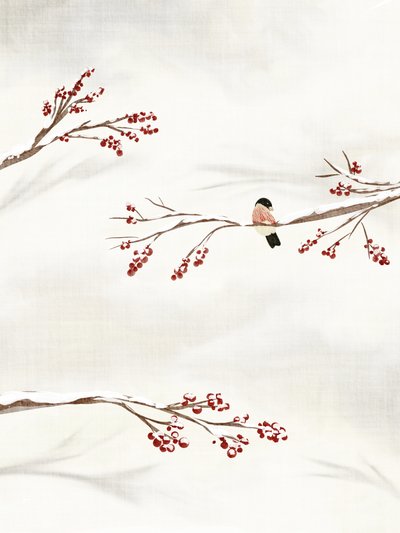 Wintervogel mit Beeren von Nikita Jariwala