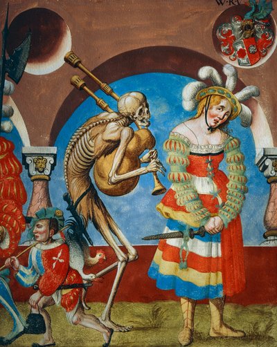 Tod mit Dudelsack und Prostituierte (Detail) von Niklaus Manuel