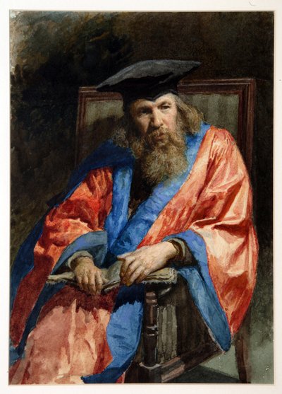 Porträt von Dmitri Mendeleev in der Kleidung der Universität Edinburgh von Nikolai Aleksandrovich Yaroshenko