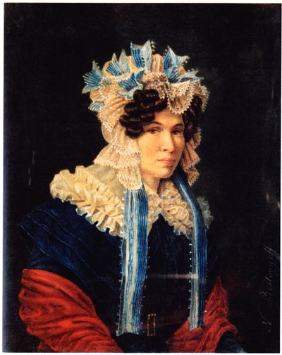 Porträt von Lyubov Ivanovna Stepovaya, 1783-1858 von Nikolai Alexandrovich Bestuzhev