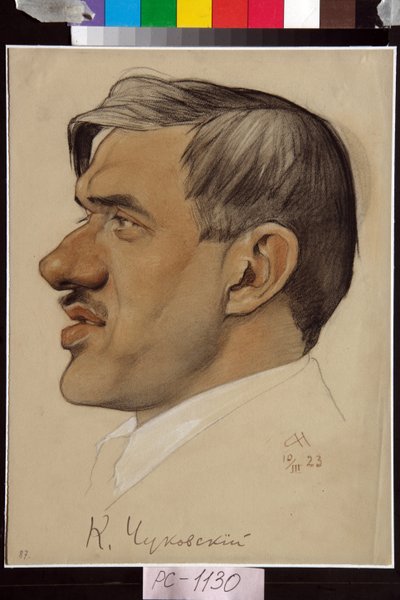 Porträt von Kornei Tschukowski von Nikolai Andreevich Andreev