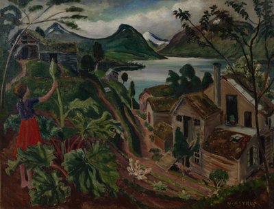 Rhabarber und junges Mädchen in Sandalstrand von Nikolai Astrup