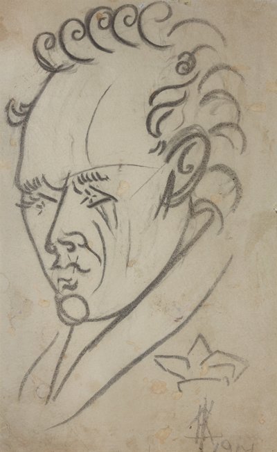 Porträt des Dichters Vasili Kamensky von Nikolai Ivanovich Kulbin