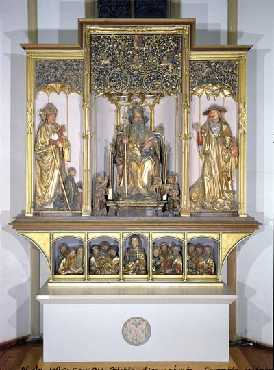 Gruppe von Holzskulpturen, vom Isenheimer Altar, um 1490 von Nikolaus Hagenauer