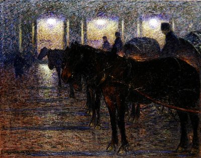 Pferdekutschen vor dem Opernhaus, Stockholm von Nils Kreuger