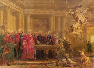 Die Magistrate von Paris erhalten Nachrichten über den Frieden, 21. Juni 1763 von Noel Halle