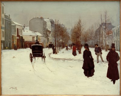 Der Boulevard de Clichy im Schnee von Norbert Goeneutte