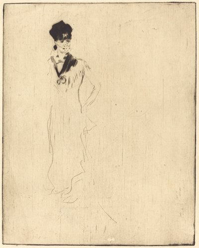 Skizze einer jungen Dame in Violett von Norbert Goeneutte