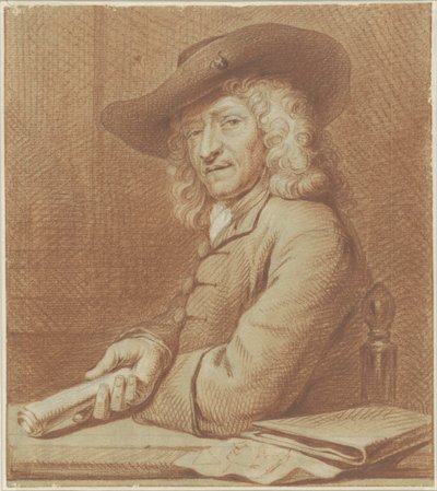 Porträt des Zeichners Jan Pietersz. Zoomer, mit Hut und Papierrolle von Norbert van Bloemen