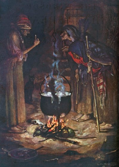 Die seltsamen Schwestern. Macbeth – Akt IV, Szene 1 von Norman Mills (after) Price