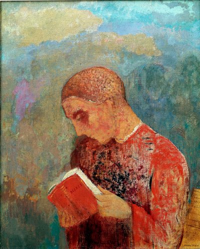 Elsass oder Mönch beim Lesen von Odilon Redon