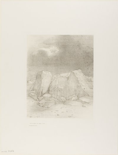 Und er erkennt eine trockene, hügelbedeckte Ebene, Tafel 7 von 24 von Odilon Redon