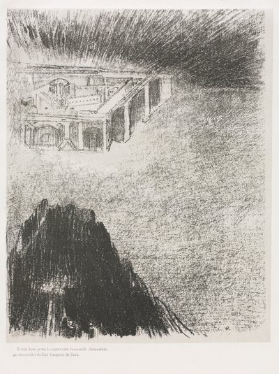 Und ich, Johannes, sah die heilige Stadt, das neue Jerusalem, von Gott aus dem Himmel herabkommen von Odilon Redon