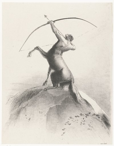 Zentaur richtet auf den Himmel von Odilon Redon
