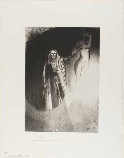 Tod: "Ich bin es, der dich ernst macht; lass uns einander umarmen", Platte 20 von 24 von Odilon Redon
