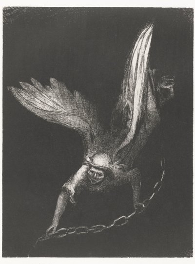 Engel mit einer Kette in seinen Händen von Odilon Redon