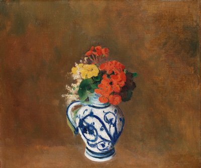 Blumen in einer blauen Vase, um 1900 von Odilon Redon
