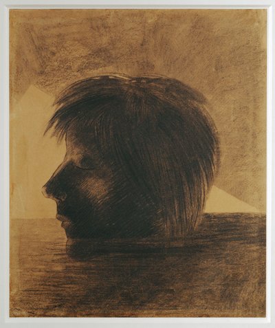 Der Kopf des Orpheus treibt auf dem Wasser oder Der Mystiker von Odilon Redon