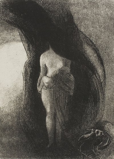 Ich bin immer noch die große Isis! Niemand hat jemals meinen Schleier gelüftet! Mein Nachkomme ist die Sonne!, Platte 16 von 24 von Odilon Redon