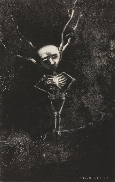 Im Labyrinth der Äste erschien die bleiche Gestalt, Platte 2 von 7 von Odilon Redon