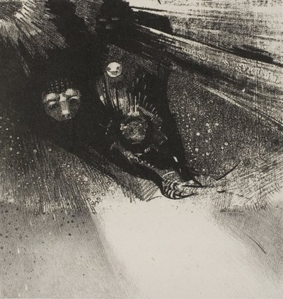 Larven so blutleer und so abscheulich, Platte 5 von 6 von Odilon Redon