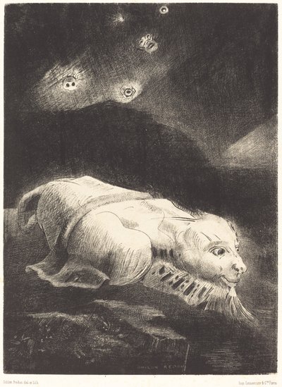 Als das Leben in den Tiefen der dunklen Materie erwachte von Odilon Redon
