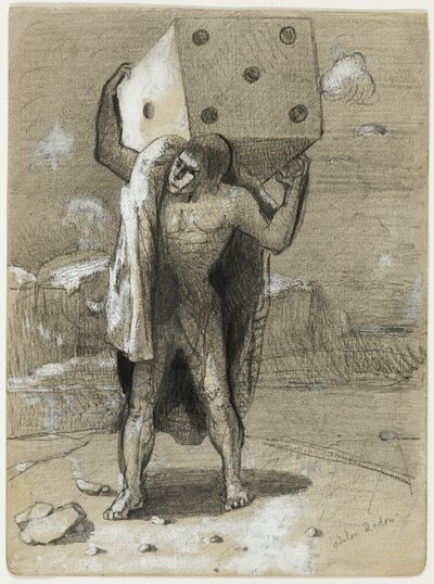 Der Würfel, auch genannt das Gewicht der Leidenschaften von Odilon Redon