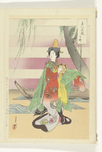 Tanzende Frau bei Boot von Ogata Gekko