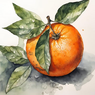 Frische Orange Aquarell von Ohkimiko