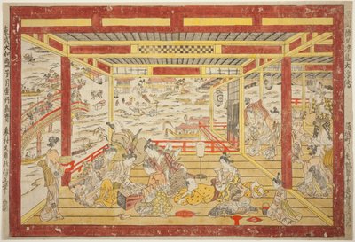 Den Abendkühle genießen in der Nähe der Ryogoku-Brücke (Ryogoku bashi yusuzumi uki-e) von Okumura Masanobu
