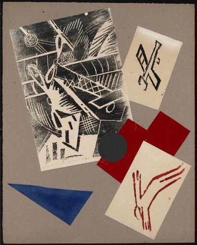 Illustration für das Buch Der Krieg von Aleksey Kruchenykh, 1916 von Olga Rozanova