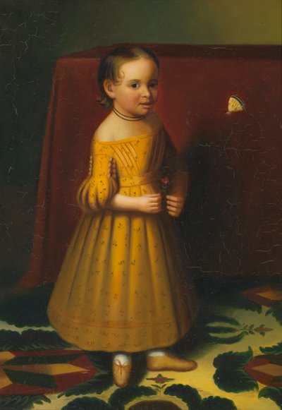 Porträt eines jungen Mädchens mit Rose und Schmetterling von Oliver Tarbell Eddy